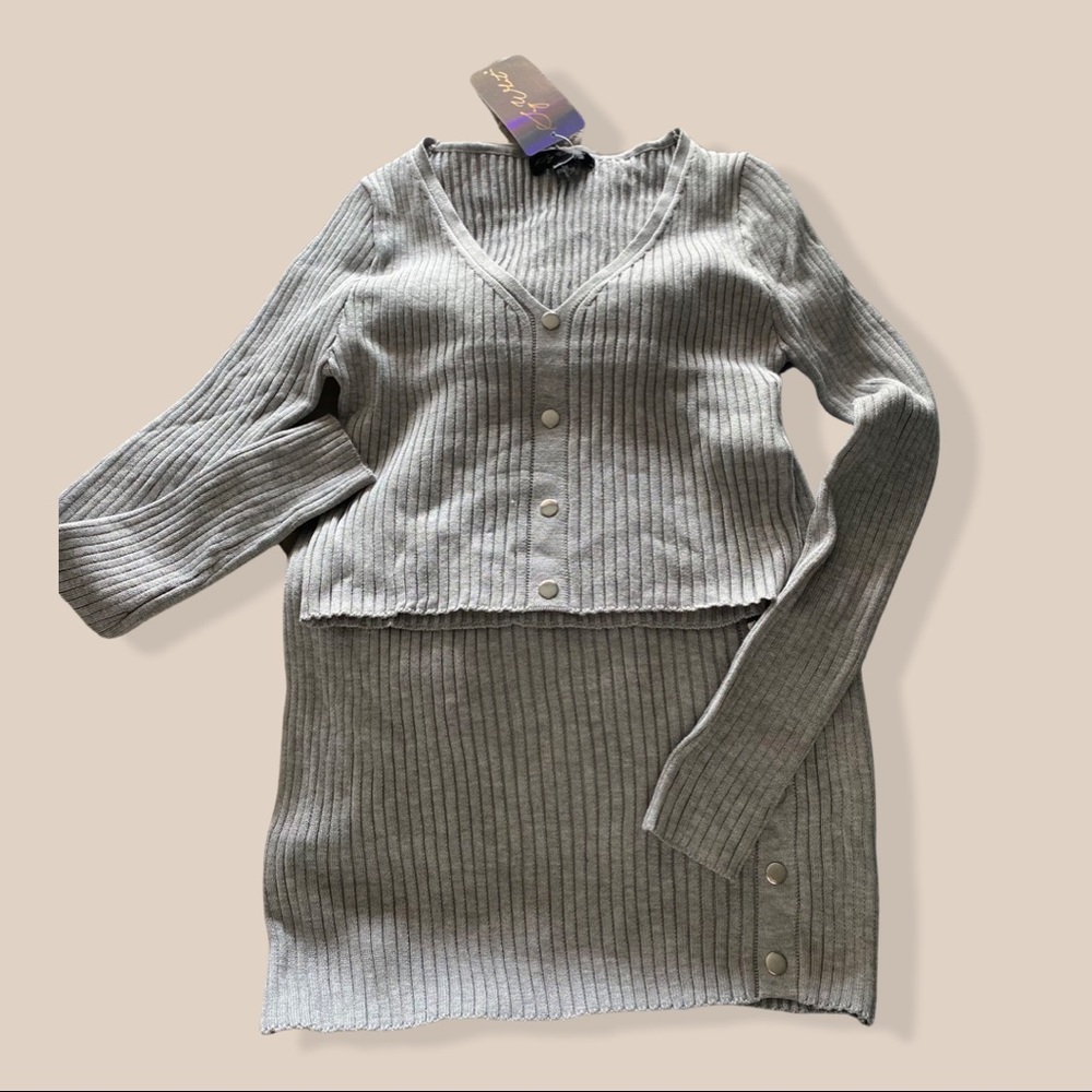 2 piece matching sweater and skirt